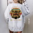 Raccoon Trash Panda Women's Oversized Cartoon Sweatshirt - Fun Back Print Sport Grey