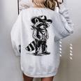 Raccoon Western Country Oversized Sweatshirt - Men's & Women's Cowboy Style Sport Grey