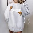 Raccoon Whisperer Oversized Women's Sweatshirt - Cute Back Print Sport Grey