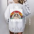 The Raccoon Whisperer Raccoon's Lover Vintage Retro Women's Oversized Sweatshirt Back Print Sport Grey