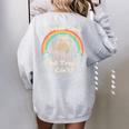 Raccoon Women's Oversized Sweatshirt | Fun Back Print | Cozy Fashion Sport Grey