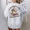 Racoonicorn Women's Oversized Sweatshirt - Whimsical Back Design Sport Grey
