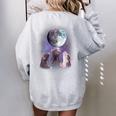 Rats Howling at the Moon Sweatshirt - Women's Oversized Back Print Sport Grey