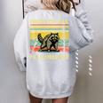 Retro First Of All I'm A Delight Angry Raccoon Animal Women's Oversized Sweatshirt Back Print Sport Grey