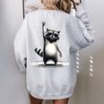 Retro Raccoon Rock Music Theme Oversized Sweatshirt for Women Sport Grey