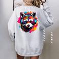 Retro Raccoon Sweatshirt - Colorful Headphones Design for Adults & Kids Sport Grey
