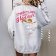 Strawberry Jam Raccoon Women's Oversized Sweatshirt | Back Print Sport Grey