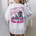 Strawberry Jams But My Dont Raccoon Women's Oversized Sweatshirt Back Print Sport Grey