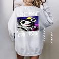 Street Cats Trash Pandas Enthusiasts Live Fast Eat Trash Panda Raccoon Opossum Enthusiasts -Adults Cotton Blend Women's Oversized Sweatshirt Back Print Sport Grey
