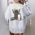 Team Trash Animals Women's Oversized Sweatshirt - Back Print Sport Grey