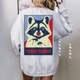 Trash Panda Raccoon Lover Poster Animal Women's Oversized Sweatshirt Back Print Sport Grey