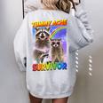Tummy Ache Survivor Raccoon Women's Oversized Sweatshirt | Small Sport Grey
