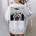 UFO Raccoon Oversized Sweatshirt - Fun Back Print for Men, Women & Kids Sport Grey