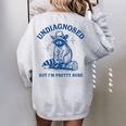 Undiagnosed But I'm Pretty Sure Cowboy Raccoon Meme Women's Oversized Sweatshirt Back Print Sport Grey