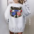 USA Patriotic Trash Panda Women's July 4th Oversized Sweatshirt Sport Grey