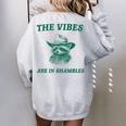 The Vibes Are In Shambles Sarcastic Raccoon Cowboy Women's Oversized Sweatshirt Back Print Sport Grey