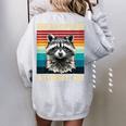 Vintage Raccoon Women's Sweatshirt - Oversized Retro Style Back Print Sport Grey
