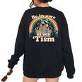 Autistic Raccoon Oversized Sweatshirt for Women | Empowering Back Print Black