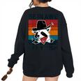Be In Awe Of My 'Tism Vintage Autistic Autism Raccoon Women's Oversized Sweatshirt Back Print Black