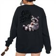 Cute Feral Panda Raccoon Costume Oversized Sweatshirt | Back Print Black