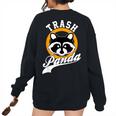 Cute Raccoon Women's Oversized Sweatshirt - Modern Cartoon Style Black