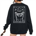 In My Feral Era Raccoon With Moon Trash Panda Women's Oversized Sweatshirt Back Print Black