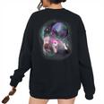 Ferret Moon-Howling Women's Oversized Sweatshirt | Back Print Black
