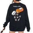 Happy Pills Raccoon Tshirt Raccoon Lover Women's Oversized Sweatshirt Back Print Black