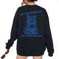 If I'm Moody Give Me Foody Meme Raccoon Trash Panda Women's Oversized Sweatshirt Back Print Black