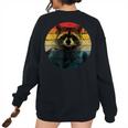 Raccoon Back Print | Women's Oversized Sweatshirt - Cozy & Chic Black