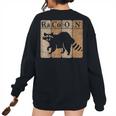 Raccoon Chemistry Elements Women's Oversized Sweatshirt - Fun Design Black