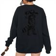 Raccoon Cowboy Western Oversized Sweatshirt - Unisex Back Print Black