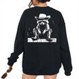 Raccoon Cowboy Western Sweatshirt – Adult & Kids, Oversized Fit Black