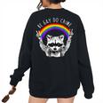 Raccoon LGBTQ Pride Oversized Sweatshirt - Fun Back Print Black