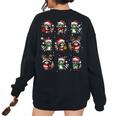 Raccoon Lover Oversized Women's Sweatshirt - Christmas Pajama Style Black