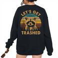 Raccoon Lovers Oversized Sweatshirt | Fun Back Print | Women’s Small Black