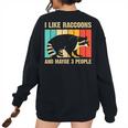 Raccoon For Men Women Raccoon Lover Introvert Women's Oversized Sweatshirt Back Print Black