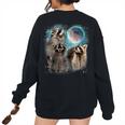 Raccoon Moon Sweatshirt | Unisex Oversized Back Print for Family Black
