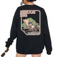 Raccoon Oversized Women's Sweatshirt | Dream Big Trash Panda Theme Black