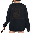 Raccoon Sarcastic Women's Oversized Sweatshirt - Quirky Back Print Black
