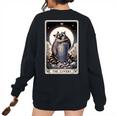 Raccoon Tarot Sweatshirt - The Lovers Back Print for Women Black