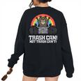 Raccoon Trash Can Not Cant Street Cat Men Women Kids Women's Oversized Sweatshirt Back Print Black