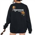 Raccoon Whisperer Women's T-Shirt - Cute Oversized Back Print Black