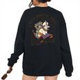 Raccoonicorn Oversized Sweatshirt - Fun Print for Women Black