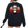 Retro Panda Sunglasses Sweatshirt - Women's Oversized BBQ Party Wear Black