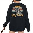 Stay Trashy Opossum Raccoon Internet Memes Meme Women's Oversized Sweatshirt Back Print Black