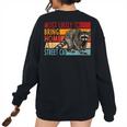 Street Cat Funny Oversized Sweatshirt - Adopt Raccoon Style Black