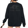 Trash Panda Print Tee | Modern Grey Women's Oversized Classic Fit Black
