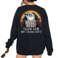 Trash Panda Raccoon Women's Oversized Sweatshirt - Fun Back Print Black