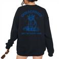 Undiagnosed But I'm Pretty Sure Cowboy Raccoon Meme Women's Oversized Sweatshirt Back Print Black